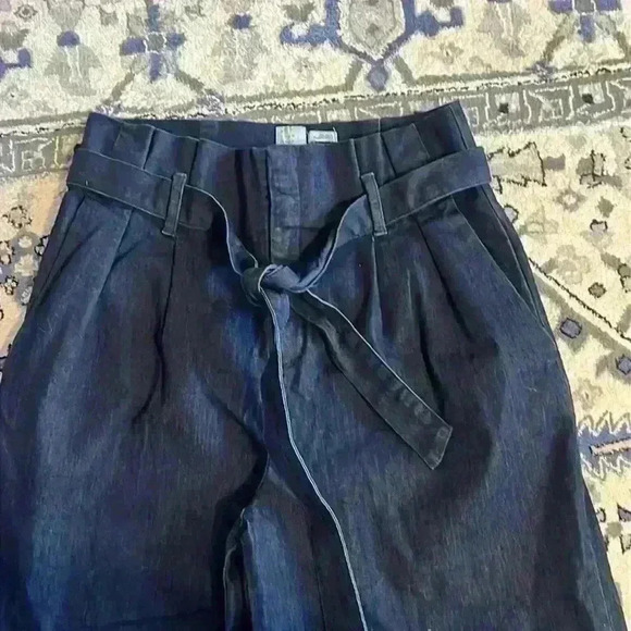 A New Day wide leg pleated jeans women’s dark blue size 12 stretch denim - Picture 2 of 8